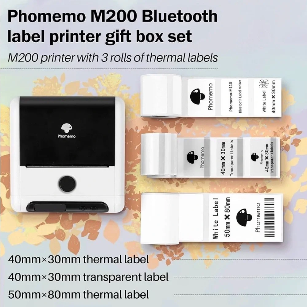Phomemo M200 Thermal Printer Bluetooth POS Receipt Label Maker for Android & iOS